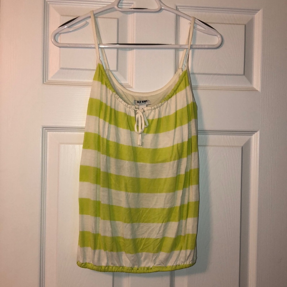 striped spaghetti strapped tank top
